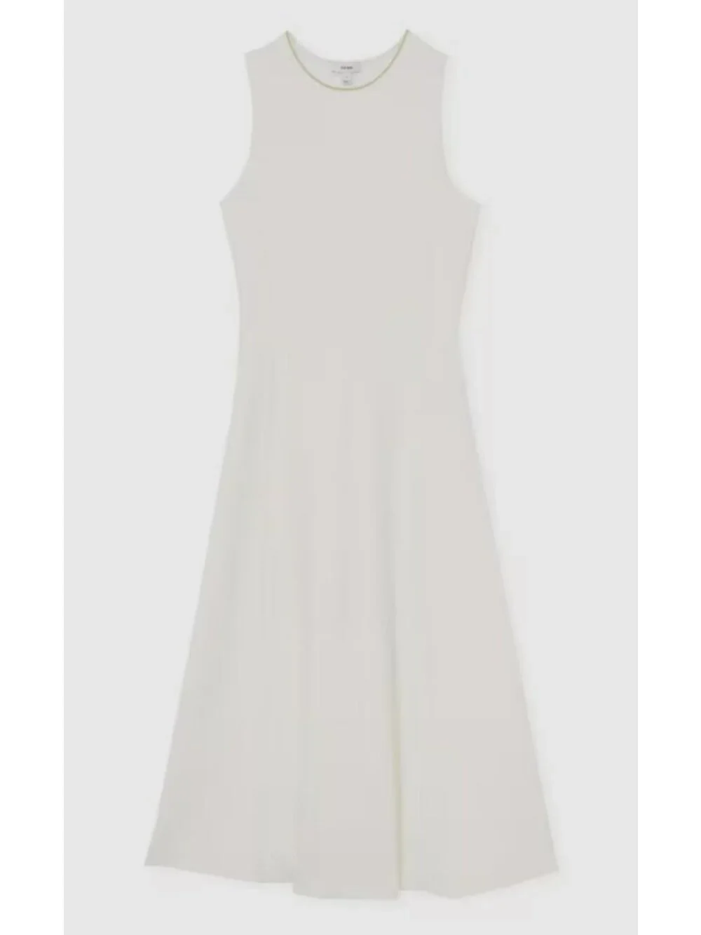 New Reiss Nilo Knitted Midi Dress in Ivory Medium Petite - Picture 5 of 11